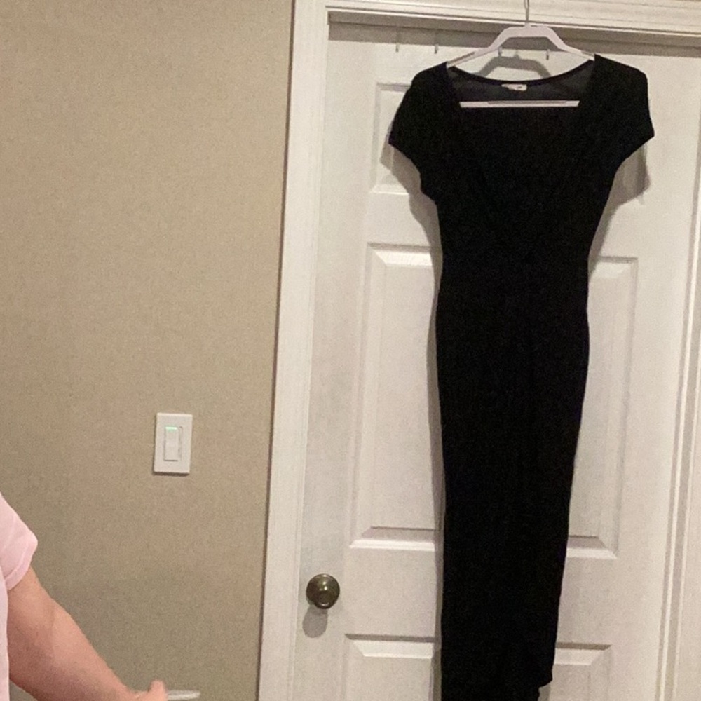 Women’s Black Dress with mini skirt underlay